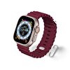 Cosmostech Apple Watch 1-2-3-4-5-6-SE-7-8 Ultra Uyumlu 42-44-45-49 MM Akıllı Saat Ocean Bordo Kordon ve Kayışı