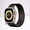 Cosmostech Apple Watch 1/2/3/4/5/6/SE/7/8/Ultra Uyumlu Milano Seri 42 MM 44 MM 45 MM 49 MM Siyah Metal Akıllı Saat Kordonu