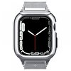 Spigen Apple Watch Seri 45 MM Metal Fit Pro Silver Kılıf ve Kayış