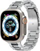 Spigen Apple Watch 49/46/45mm Ultra 3/2/1 / Seri 11/10/9/8/7 ile Uyumlu Kordon Band Modern Fit Klasik Saat Tipi Çelik Gümüş Kayış