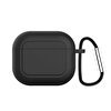 Gpack Apple AirPods 3. Nesil Mat Lüks Silikon A23 Siyah Kılıf