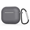 Gpack Apple AirPods 3. Nesil Mat Kancalı Silikon A11 Siyah Kılıf