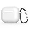 Gpack Apple AirPods 3. Nesil Mat Kancalı Silikon A11 Beyaz Kılıf