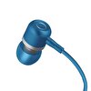 Linktech H40 Metal Mikrofonlu Mavi Kulak İçi Kulaklık