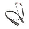 Linktech H994 Neckband 136 Saat Silikonlu Siyah Ense Tipi Bluetooth Kulaklık