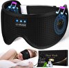 LC-Dolida 3D Uyku Maskesi Bluetooth Kablosuz Müzik Siyah İpek