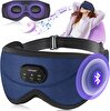 Topoint Uyku Kulaklıkları Bluetooth 3D Uyku Maskesi Lacivert Kadife