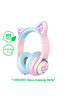 iClever BTH13 Kedi Kulaklı Çocuk Bluetooth Kulaklık Pembe