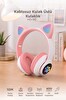 Başkenttekno HD90 Kulak Üstü Kedi Tasarımlı Bluetooth Kulaklık Pembe