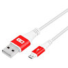 Swiss Charger SCC-10070 Mikro USB Kırmızı Beyaz Şarj Kablosu
