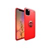 Teleplus iPhone 12 Pro Ravel Yüzüklü Silikon Kırmızı Kılıf + Nano Ekran Koruyucu