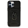 Teleplus iPhone 13 Pro Kılıf Kamera Korumalı Yüzüklü Tank Pars Silikon Siyah