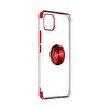 Teleplus iPhone 11 Kılıf Lüks Lazer Yüzüklü Silikon Kırmızı + Tam Kapatan Cam