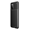 Teleplus Samsung Galaxy A03S Negro Karbon Dokulu Silikon Siyah Kılıf