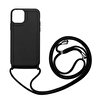 Teleplus iPhone 12 Mini Ropi Askılı Lsr Silikon Siyah Kılıf