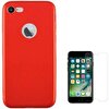 Teleplus iPhone 8 Lüks Silikon Kılıf Kırmızı + Cam Ekran Koruyucu