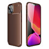 Teleplus iPhone 13 Negro Karbon Silikon Kahverengi Kılıf + Nano Ekran Koruyucu