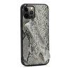 Teleplus iPhone 12 Pro Max Kılıf Kajsa Glamorous Serisi Yılan Derisi Desenli El Askılı Kapak Gri