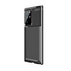 Teleplus Samsung Galaxy Note 20 Ultra Negro Karbon Dokulu Silikon Siyah Telefon Kılıfı