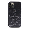 Teleplus iPhone 12 Pro Kılıf Kajsa Yıldız Serisi Marble Kapak Siyah
