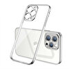 Gpack Apple Iphone 13 Pro Max Kılıf Box Kamera Korumalı Renkli Silikon Gümüş
