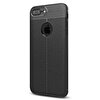 Gpack Apple Iphone 8 Plus Kılıf Niss Silikon Deri Görünümlü Siyah