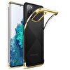 Teleplus Samsung Galaxy A02S Lüks Lazer Silikon Kılıf + Nano Ekran Koruyucu-gold
