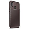 Gpack Samsung Galaxy M20 Negro Karbon Dizayn Silikon Kahverengi Kılıf