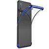 Gpack Alcatel 3x 2019 Kılıf Colored Silicone Yumuşak + Nano Glass Mavi