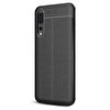 Gpack Huawei P20 Pro Kılıf Niss Silikon Deri Görünümlü+Nano Glass Siyah