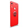 Gpack Huawei Honor 8A Kılıf Ravel Yüzüklü Mıknatıslı+Nano Glass Kırmızı