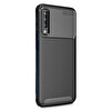 Gpack Samsung Galaxy A30S Kılıf Negro Karbon Dizayn Silikon+Nano Glass Siyah
