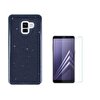 Teleplus Samsung Galaxy A8 2018 Plus Lüks Simli Silikonlu Kılıf Siyah + Cam Ekran Koruyucu