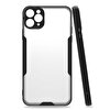 Gpack Apple iPhone 11 Pro Max Parfe Kamera Korumalı Çerçeveli Silikon Siyah Kılıf