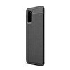 Gpack Samsung Galaxy S20+ Plus Niss Silikon Deri Görünümlü Siyah Kılıf