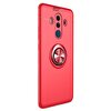 Gpack Huawei Mate 10 Lite Kılıf Ravel Yüzüklü Mıknatıslı + Nano Glass Kırmızı