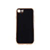 Gpack Apple iPhone 8 Bark Parlak Silikon Renkli Kenarları Rose Siyah Kılıf