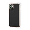 Gpack Apple iPhone 12 Bark Parlak Silikon Renkli Kenarları Rose Siyah Kılıf