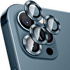 Gpack Apple iPhone 13 Pro Max Kamera Metal Cam Lens Koruyucu Mavi