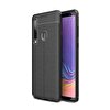 Teleplus Samsung Galaxy A9 2018 Deri Dokulu Silikon Kılıf Siyah + Nano Ekran Koruyucu