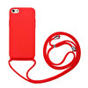 Teleplus Apple iPhone SE 2022 Ropi Askılı Silikon Kırmızı Kılıf