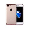 Teleplus Apple iPhone 8 Plus Kenarı Renkli Desenli Silikon Rose Gold Kılıf