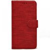 Smcase Samsung Galaxy S10e Kılıf Kumaş Spor Standlı Cüzdan Kırmızı