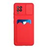 Teleplus Samsung Galaxy M32 4g Kılıf Kamera Korumalı Kartlıklı Ofix Silikon Kırmızı