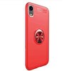 Teleplus iPhone XS Max Kılıf (Plus) Ravel Yüzüklü Silikon Kırmızı + Nano Ekran Koruyucu
