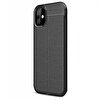 Gpack Apple iPhone 11 Pro Max Kılıf Niss Silikon Deri Görünümlü Siyah
