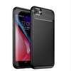 Teleplus iPhone 7 Ultra Soft Negro Karbon Silikon Kılıf Siyah + Nano Ekran Koruyucu
