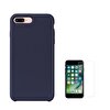 Teleplus G-Case iPhone 7 Plus Silikon Kılıf Lacivert + Cam Ekran Koruyucu
