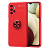 Gpack Samsung Galaxy A13 5g Kılıf Ravel Silikon Yüzüklü Mıknatıslı Kamera Korumalı Kırmızı