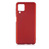 Gpack Samsung Galaxy M22 Kılıf Mat Korumalı Soft Premier Silikon + Nano Glass Kırmızı